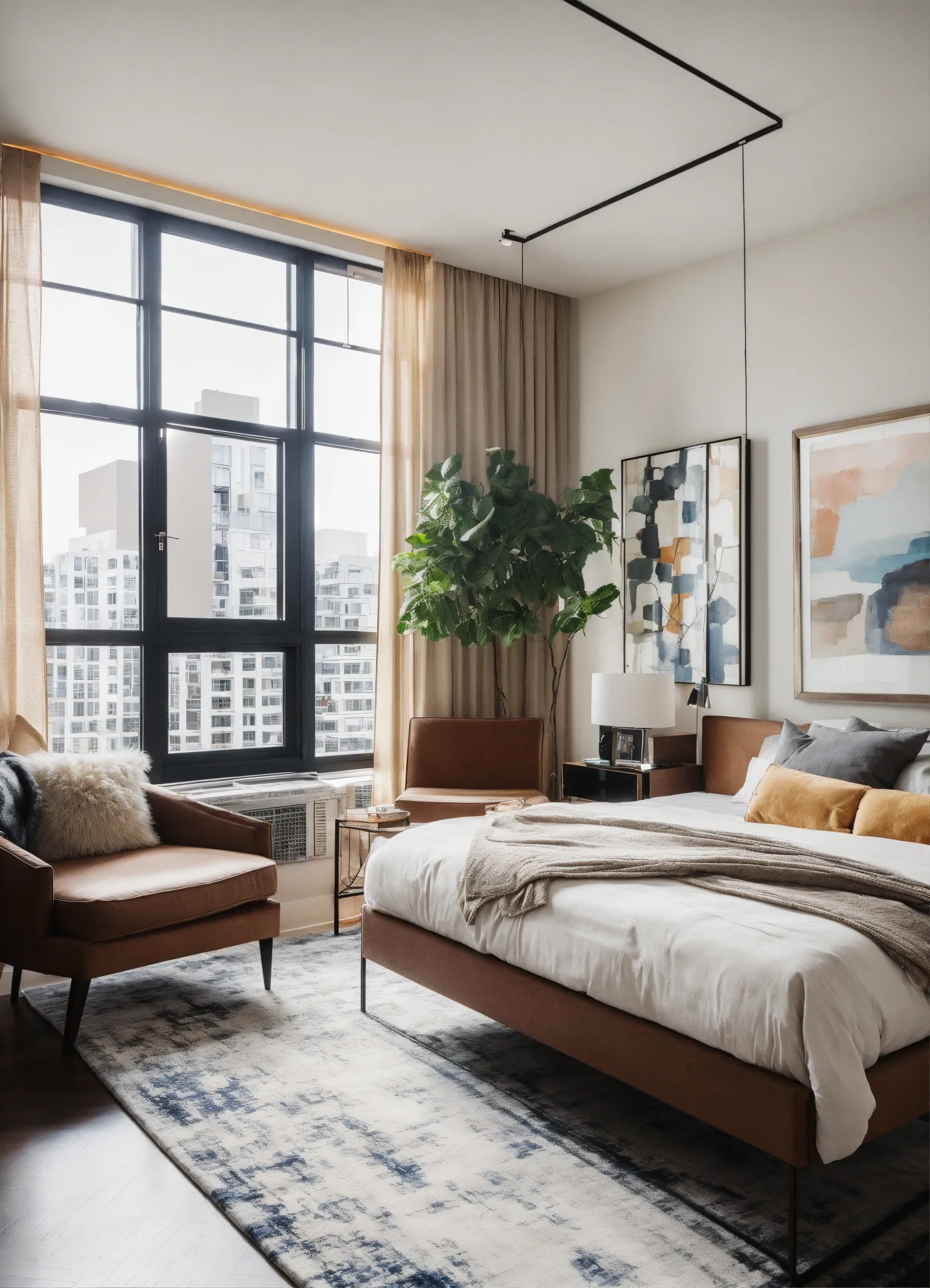 Organic cotton floor-length curtains